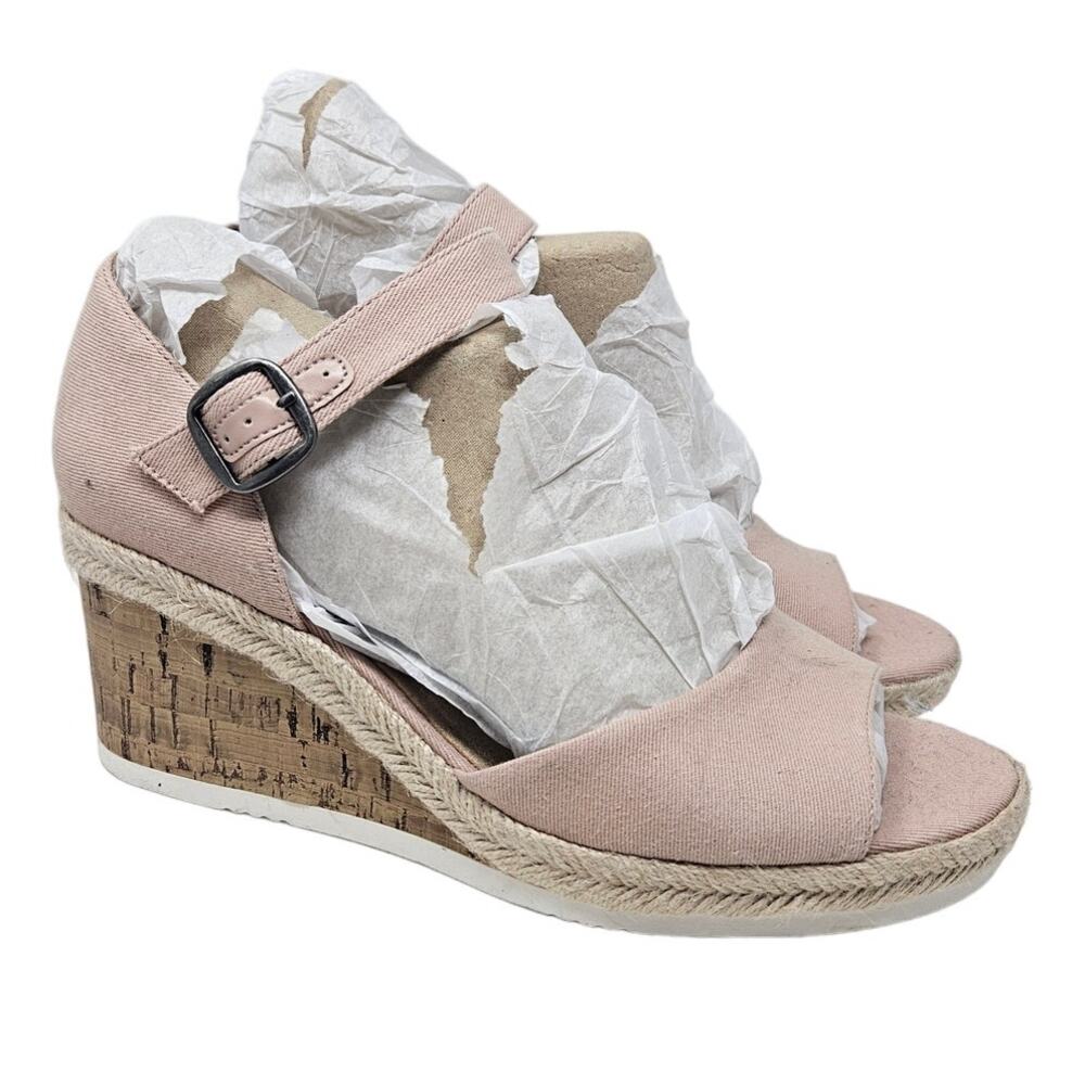 NEW Life Stride Velocity 11 Pale Pink Cork Espadrille Sandal Vegan Coastal